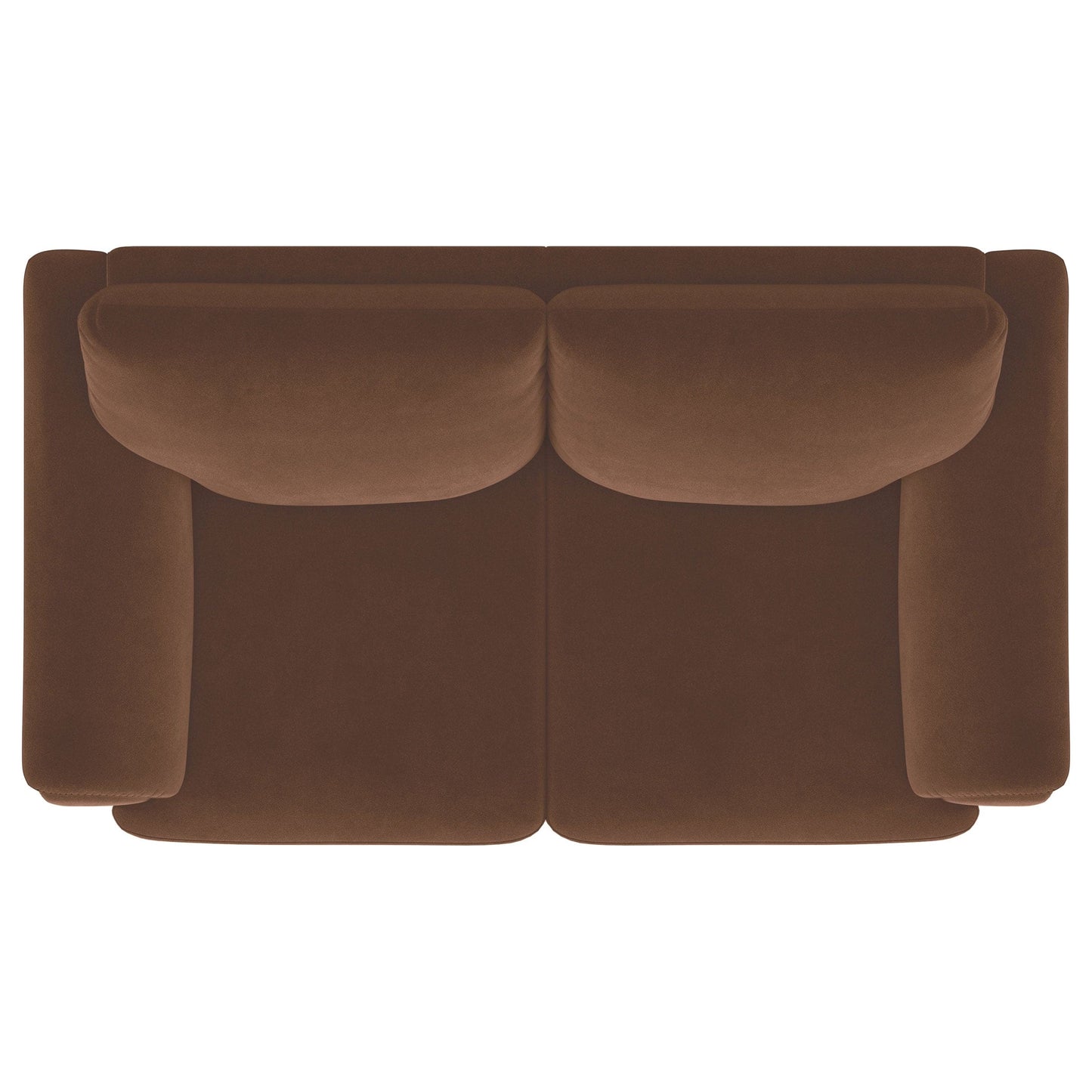 Selma Velvet Upholstered Crescent Arm Loveseat Rust