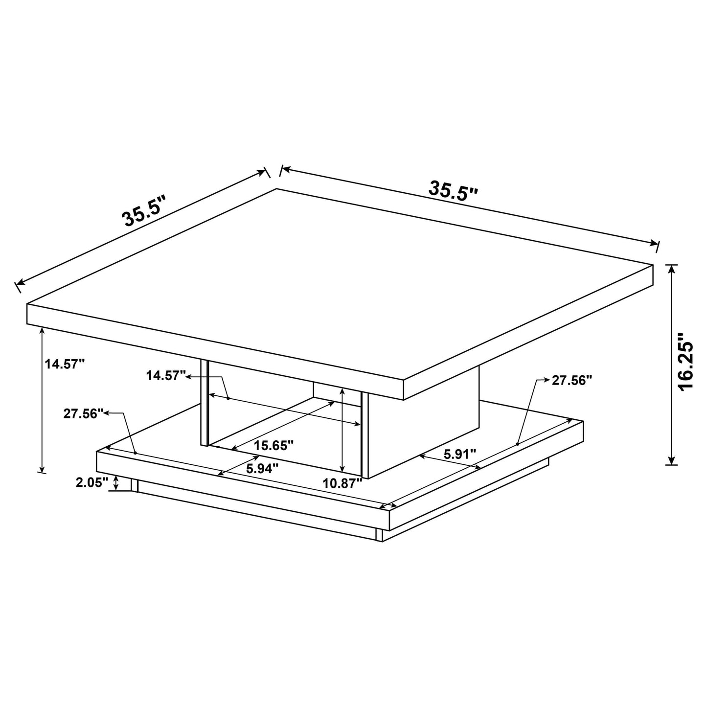 Reston 2-piece Square Coffee and End Table Set Cappuccino