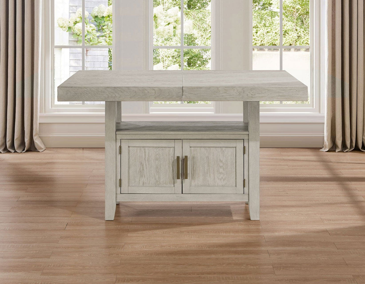 Garland 60-80″ Counter Table with 20″ Leaf, Greige Finish