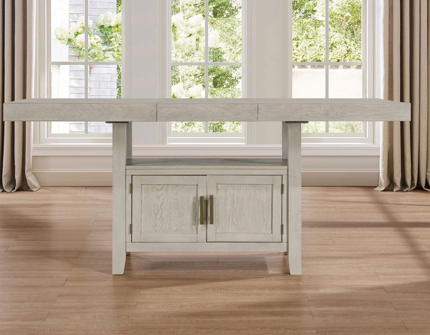 Garland 60-80″ Counter Table with 20″ Leaf, Greige Finish