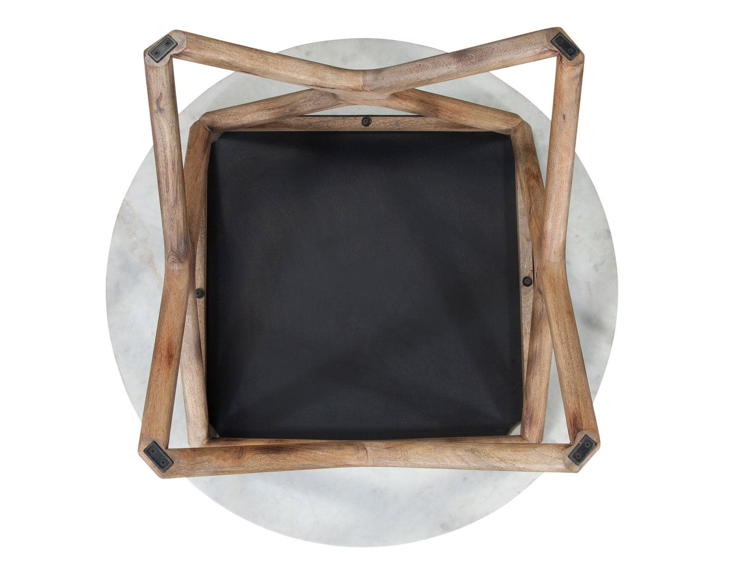 Wyman Banswara 20″ Round White Marble Top End Table