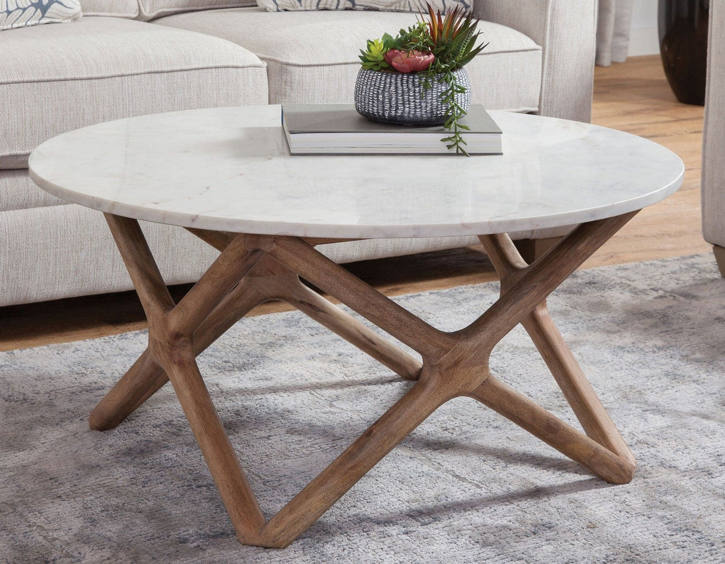 Wyman 3-Piece Round Banswara White Marble Top Table Set