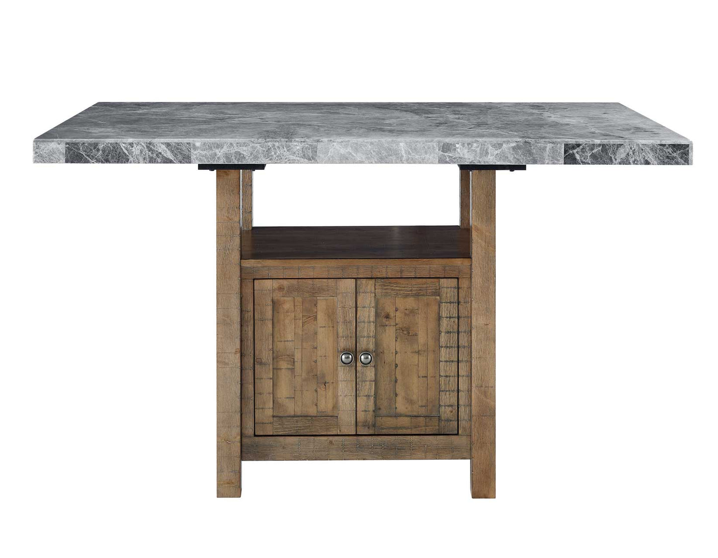 Grayson 60-inch Gray Marble Top Counter Storage Table