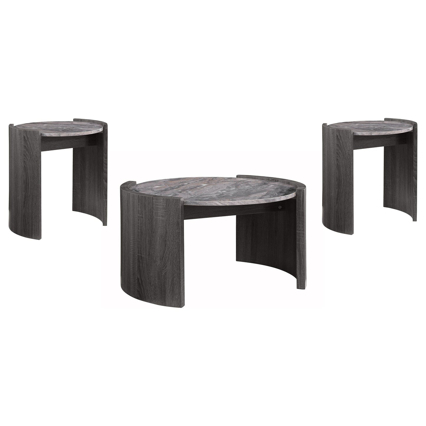 Gladstone 3-piece Coffee and End Table Set Distressed Grey