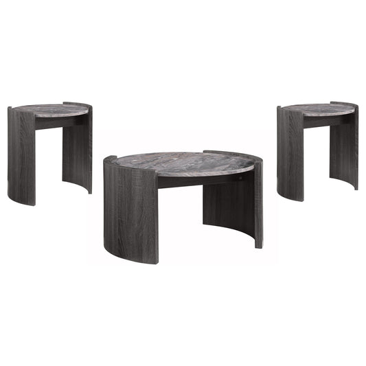 Gladstone 3-piece Coffee and End Table Set Distressed Grey