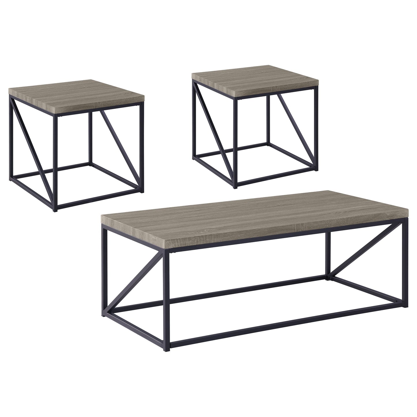 Birdie 3-piece Coffee and End Table Set Sonoma Grey
