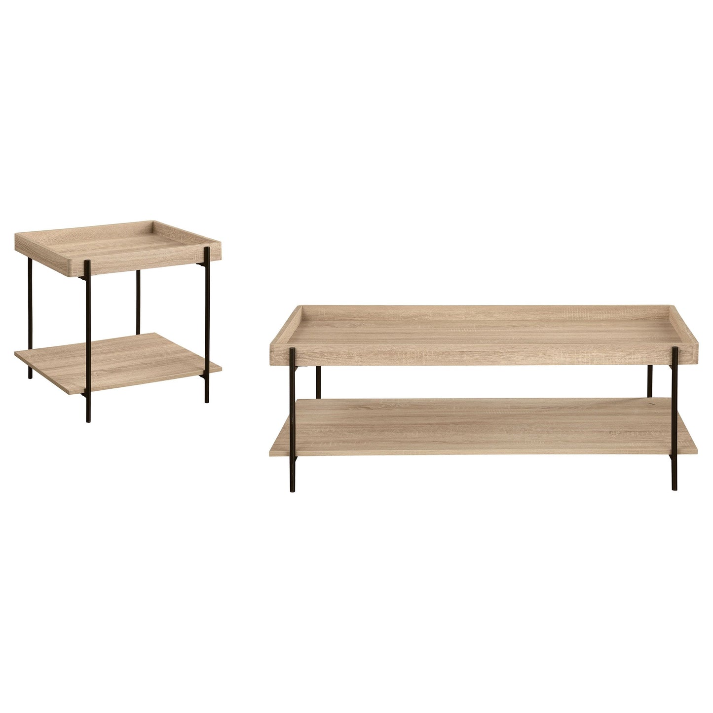 Fallon 2-piece Rectangular Coffee and End Table Set Natural