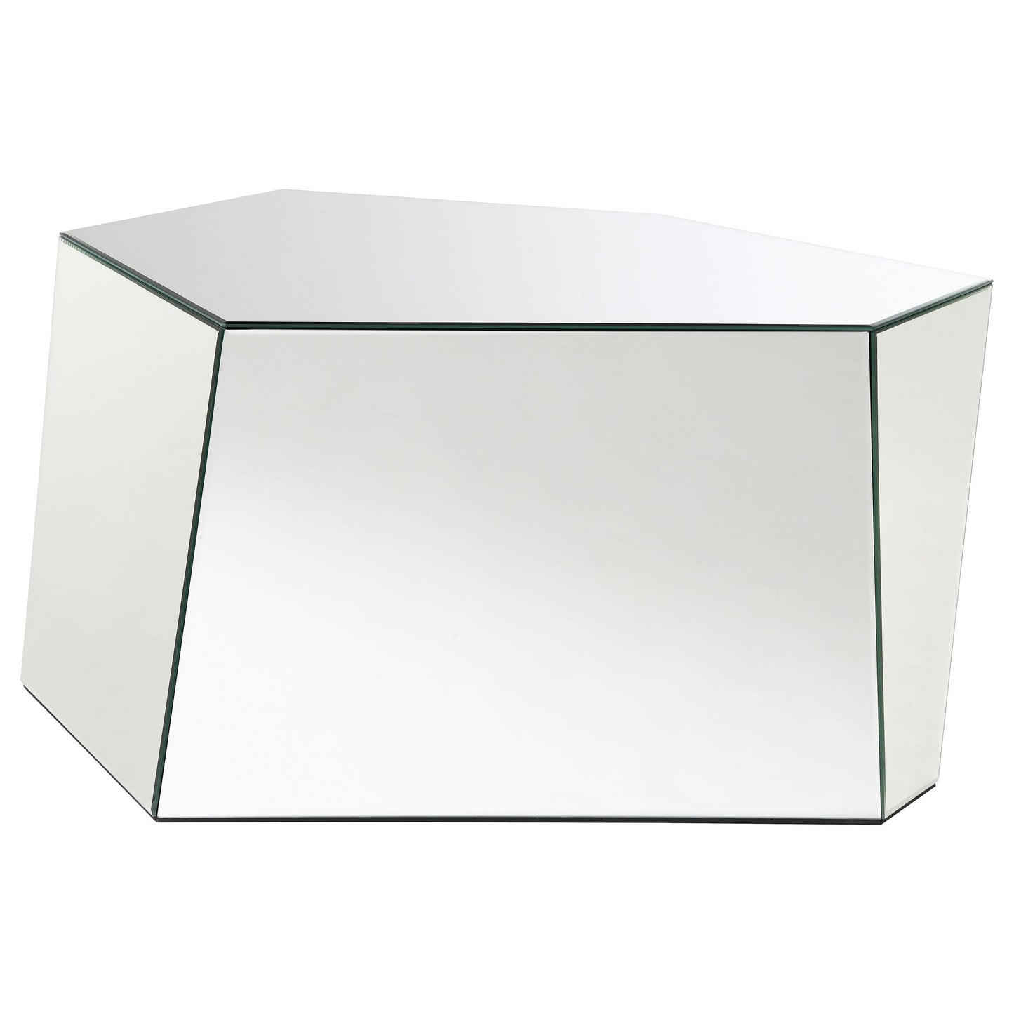 Capella 2-piece Mirrored Coffee and End Table Set Silver