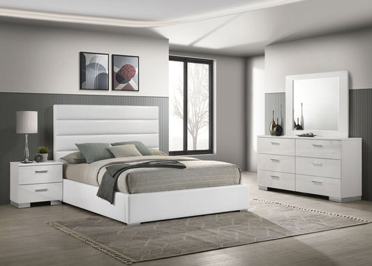 Felicity 4-piece California King Bedroom Set White High Gloss