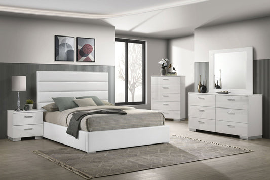 Felicity 5-piece California King Bedroom Set White High Gloss
