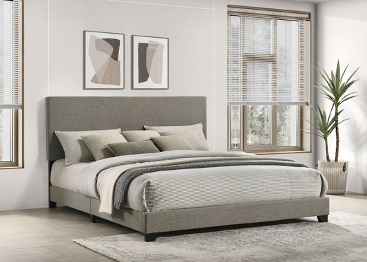 Dorian Fabric Upholstered California King Panel Bed Taupe