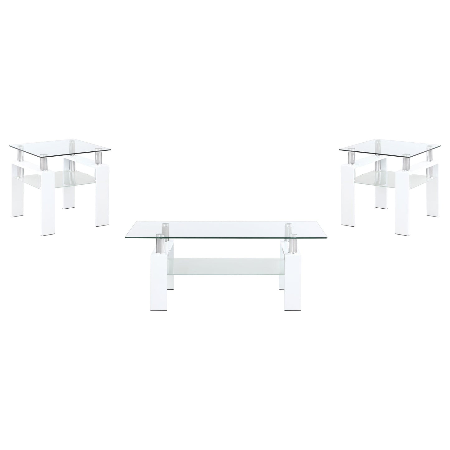 Dyer 3-piece Rectangular Coffee and End Table Set White