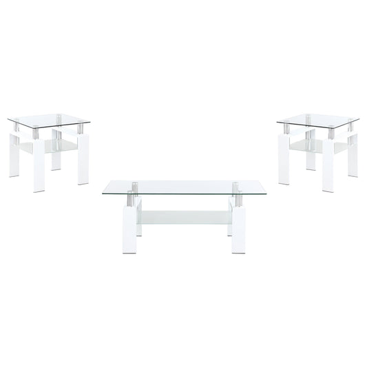 Dyer 3-piece Rectangular Coffee and End Table Set White