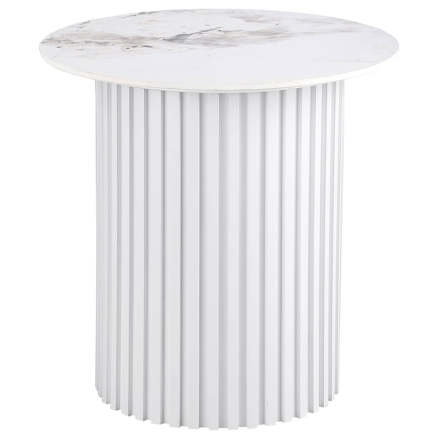 Rowena 3-piece Coffee and End Table Set White Faux Marble