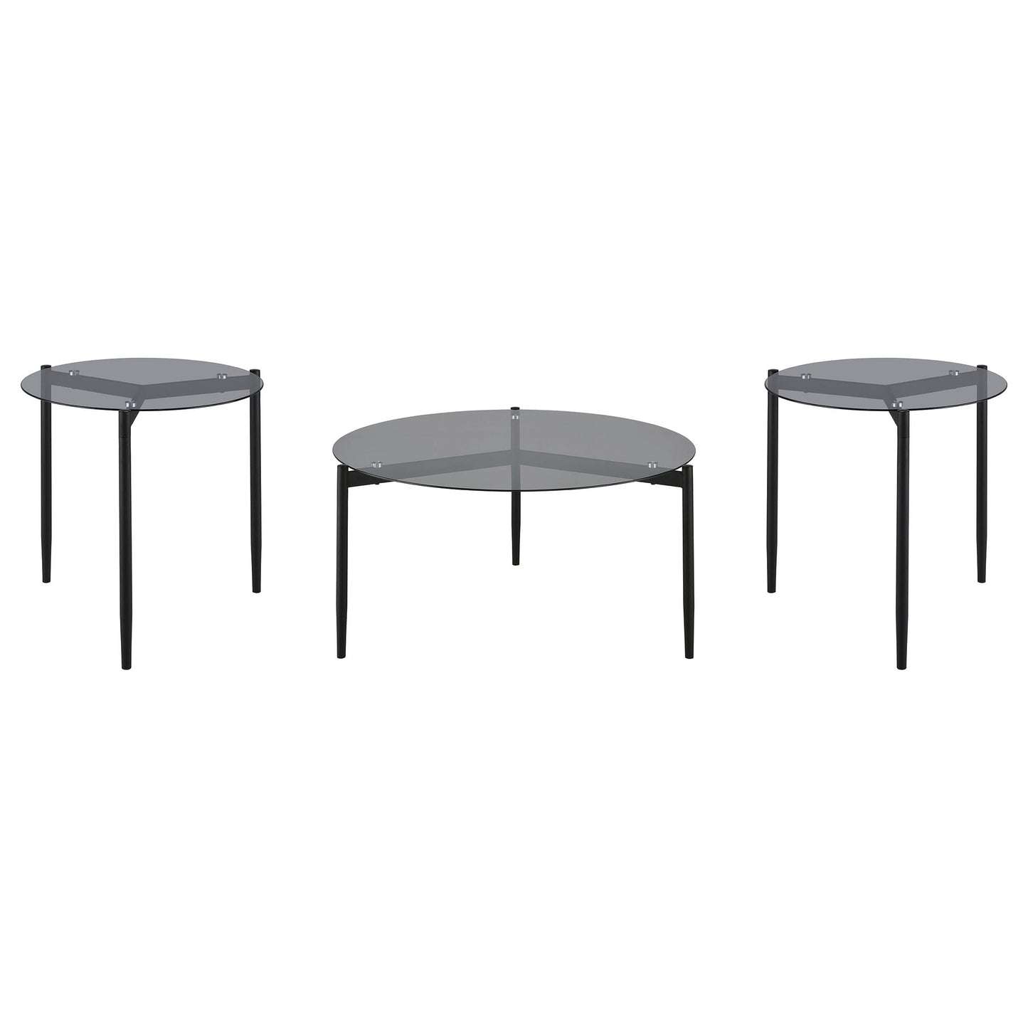 Rosalie 3-piece Round Coffee and End Table Set Grey