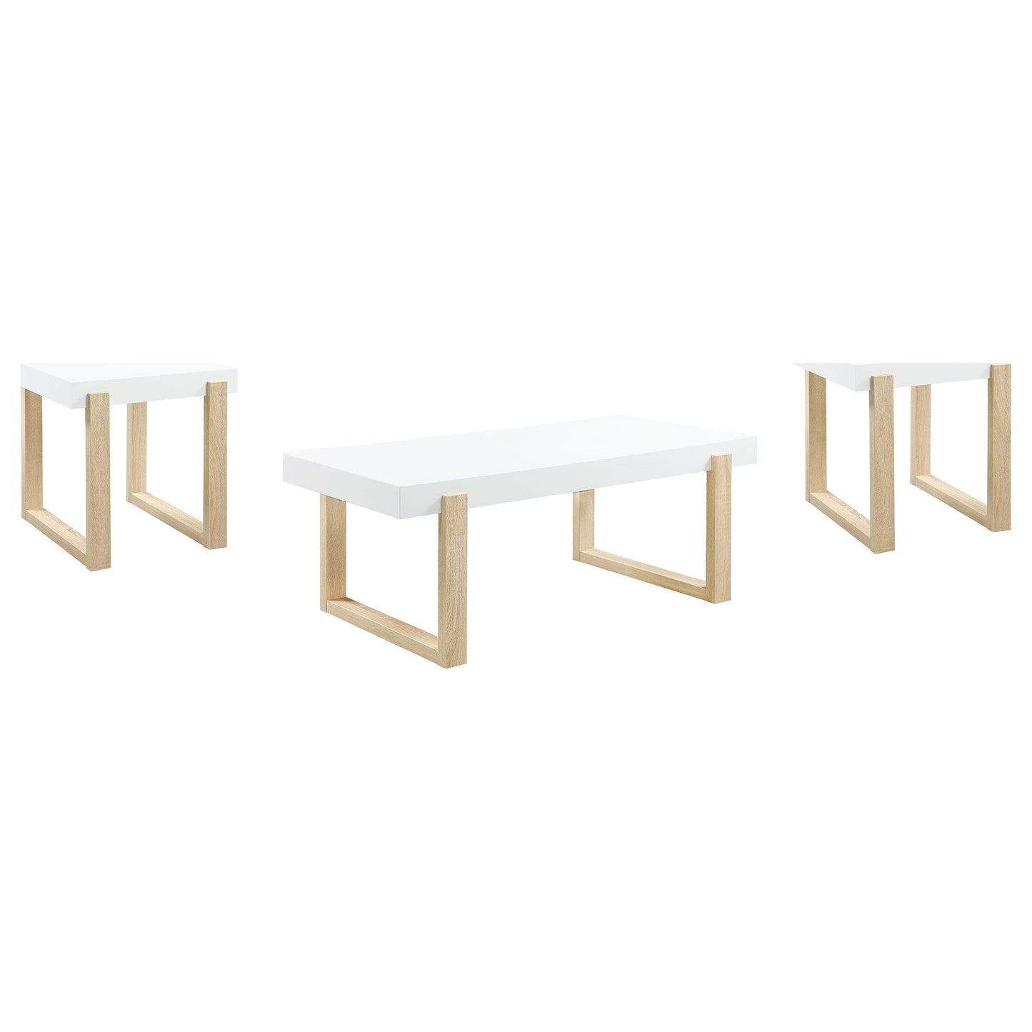 Pala 3-piece Coffee and End Table Set White High Gloss