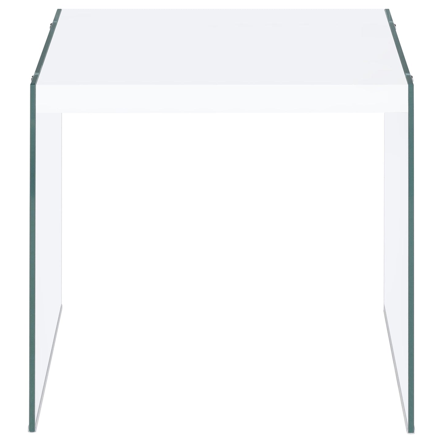 Opal 2-piece Coffee and End Table Set White High Gloss