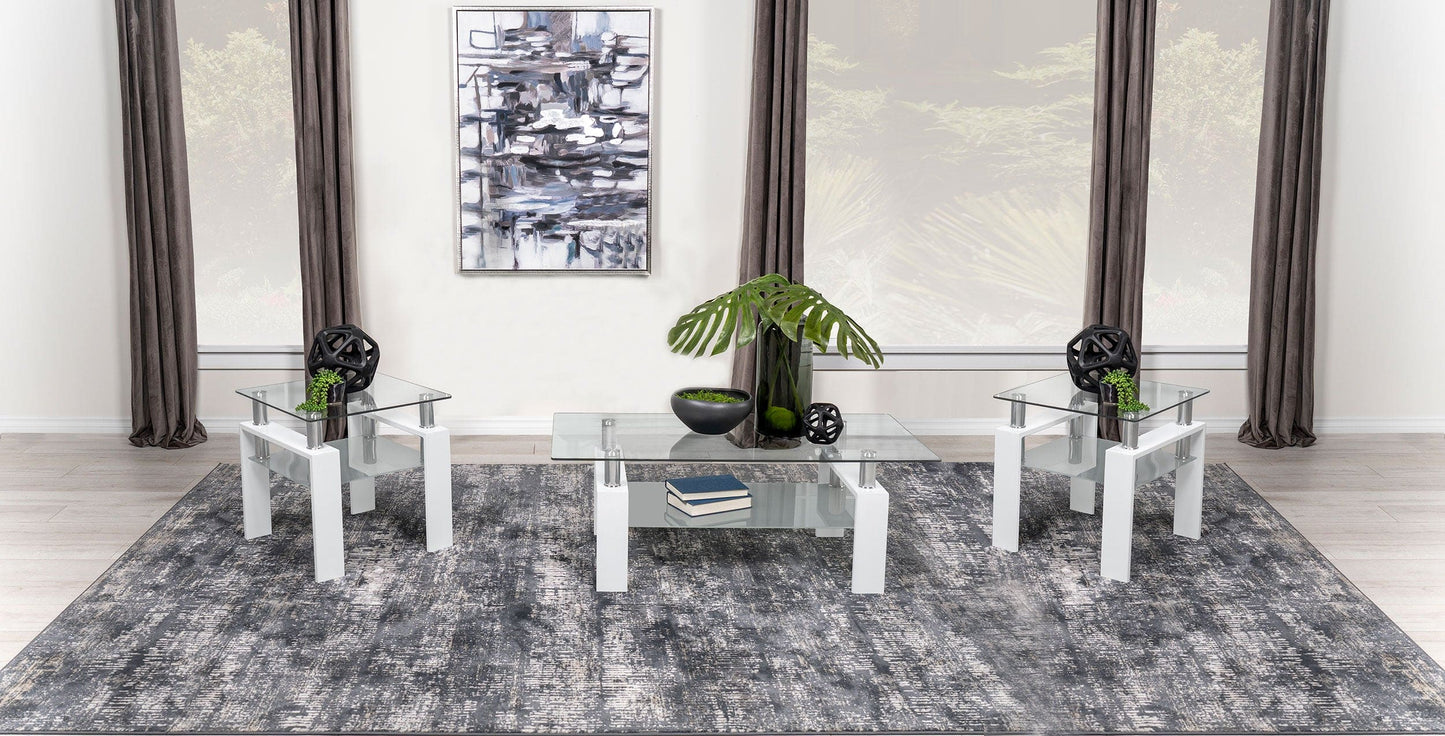 Dyer 3-piece Rectangular Coffee and End Table Set White