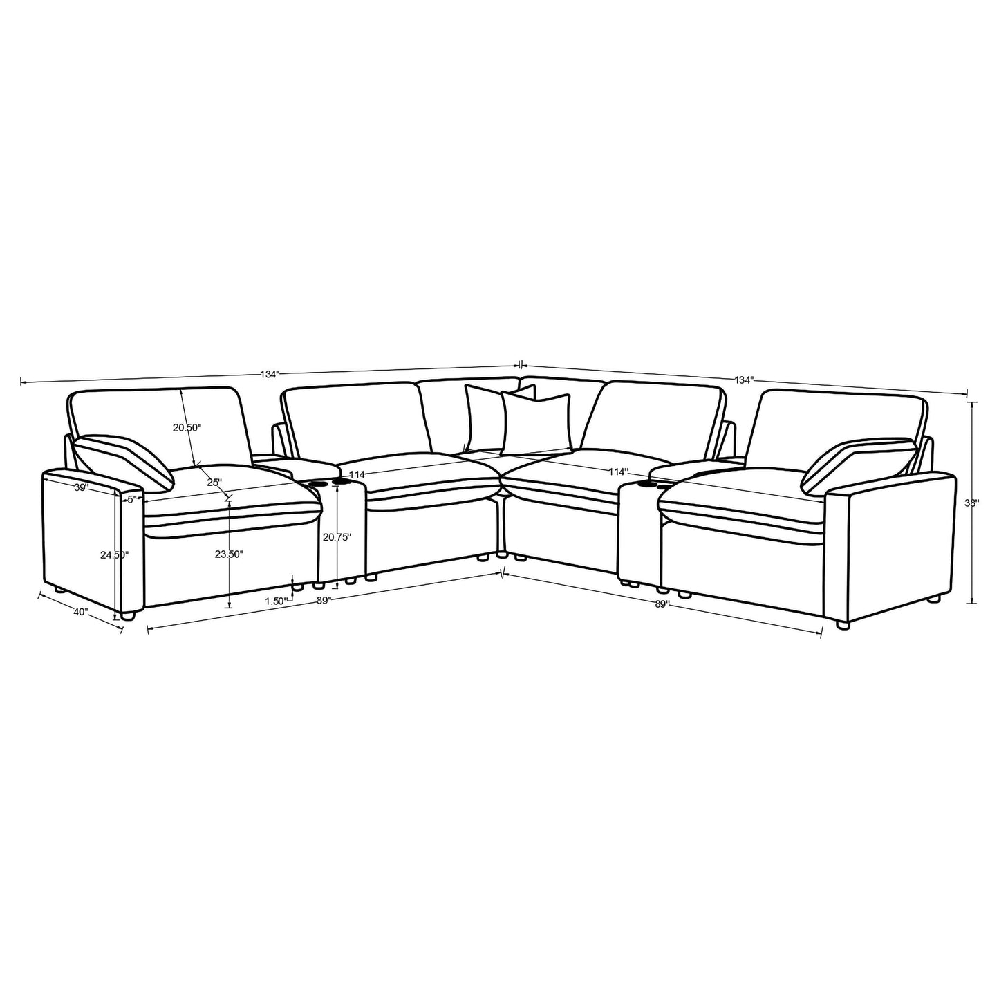 Collins 7-piece Modular Power Reclining Sectional Grey