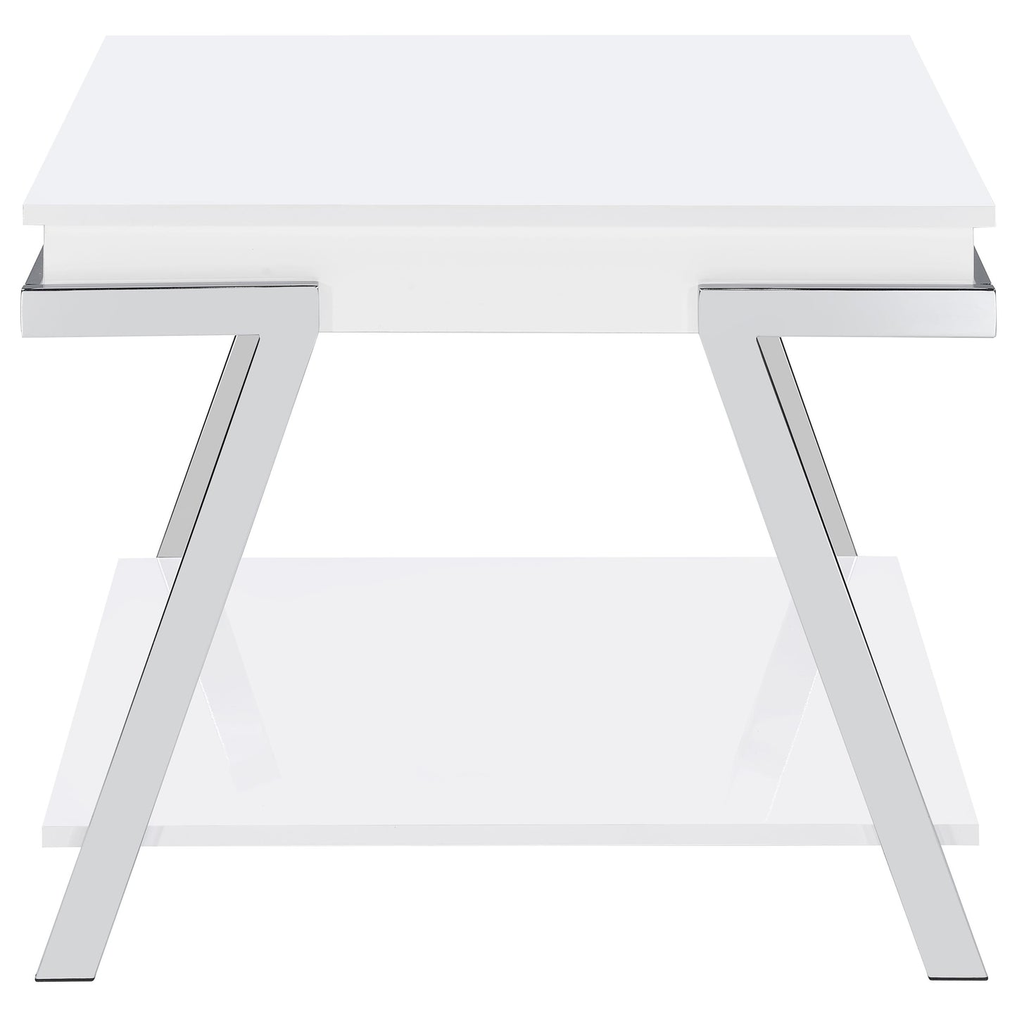 Marcia 2-piece Coffee and End Table Set White High Gloss