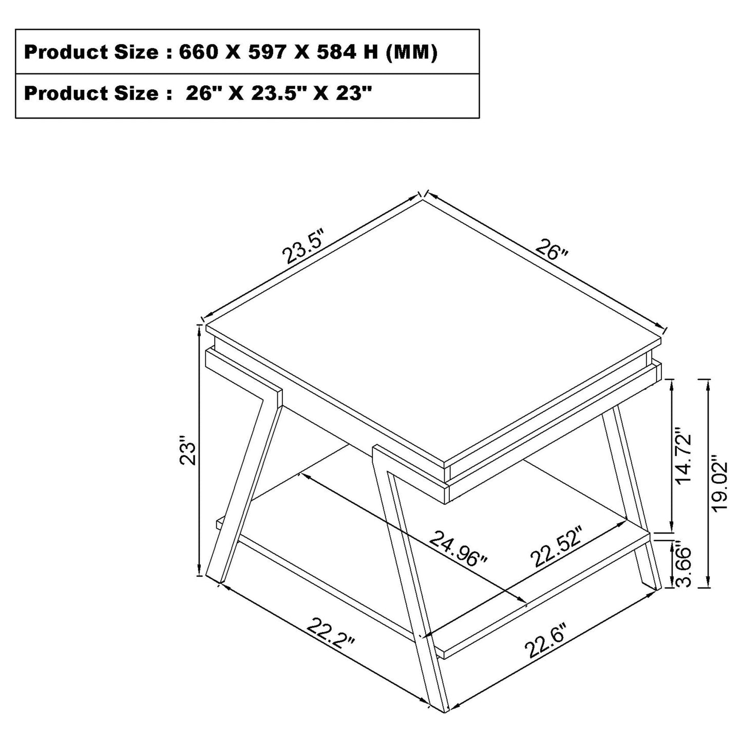 Marcia 2-piece Coffee and End Table Set White High Gloss