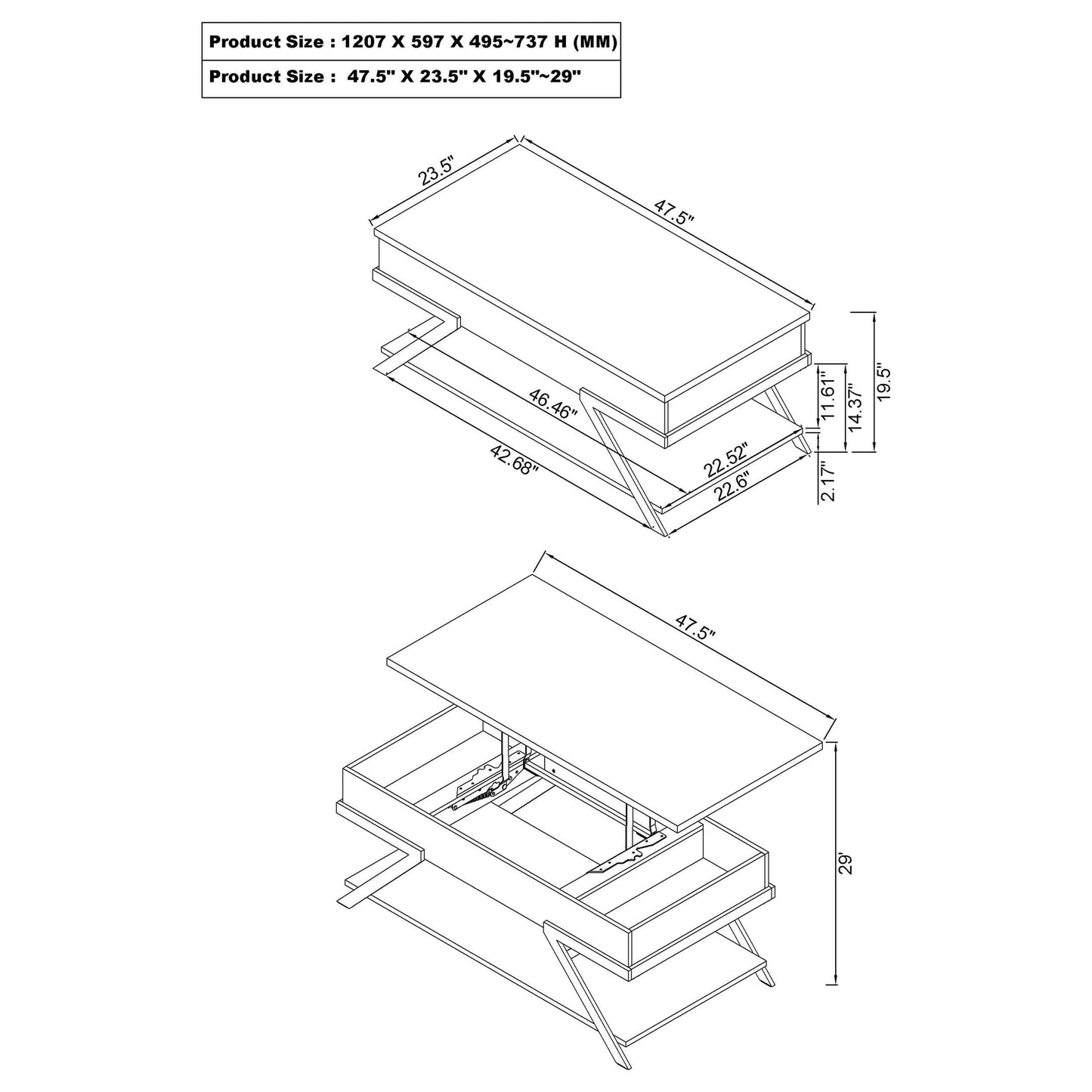 Marcia 2-piece Coffee and End Table Set White High Gloss