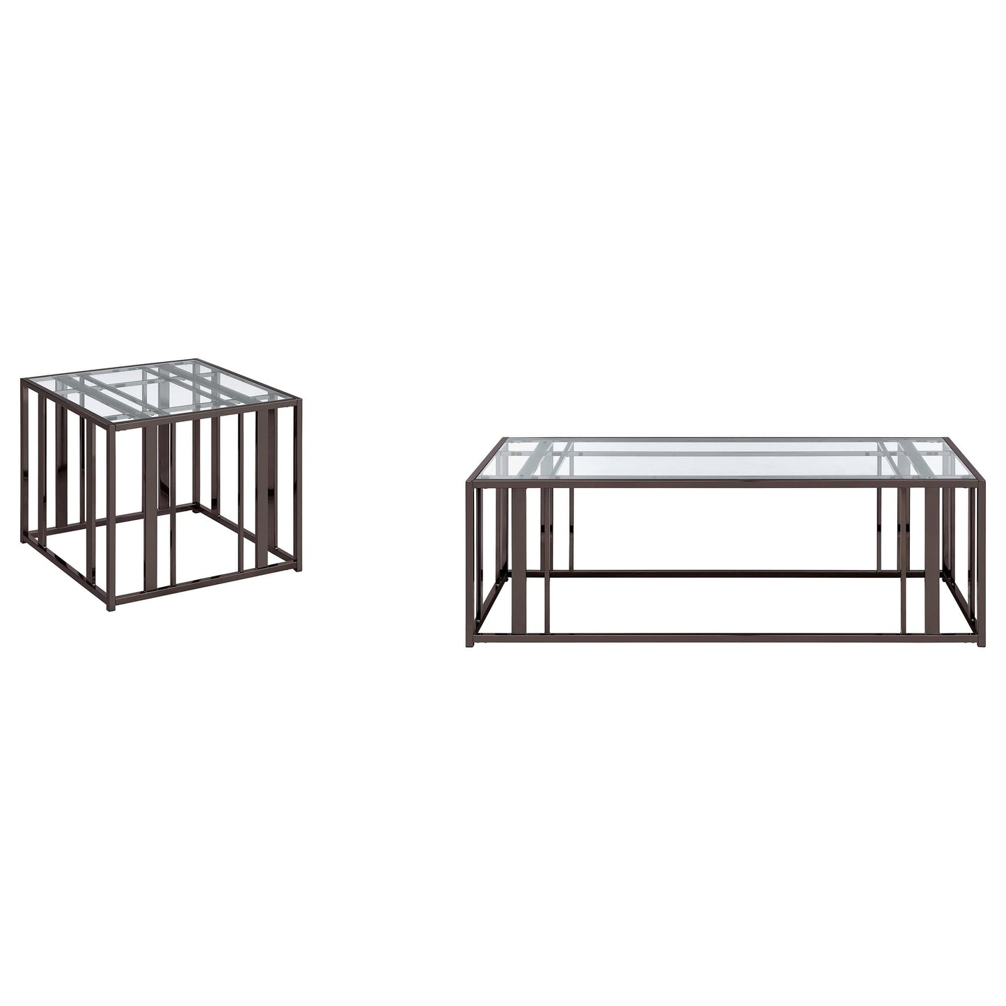 Adri 2-piece Coffee and End Table Set Black Nickel