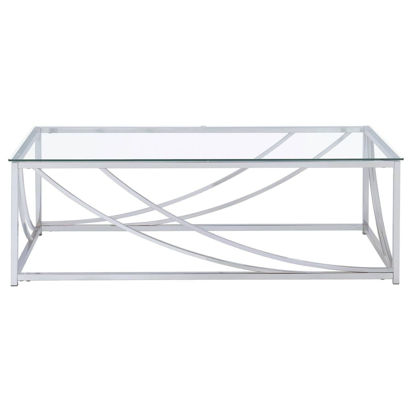 Lille 2-piece Glass Top Coffee And End Table Set Chrome