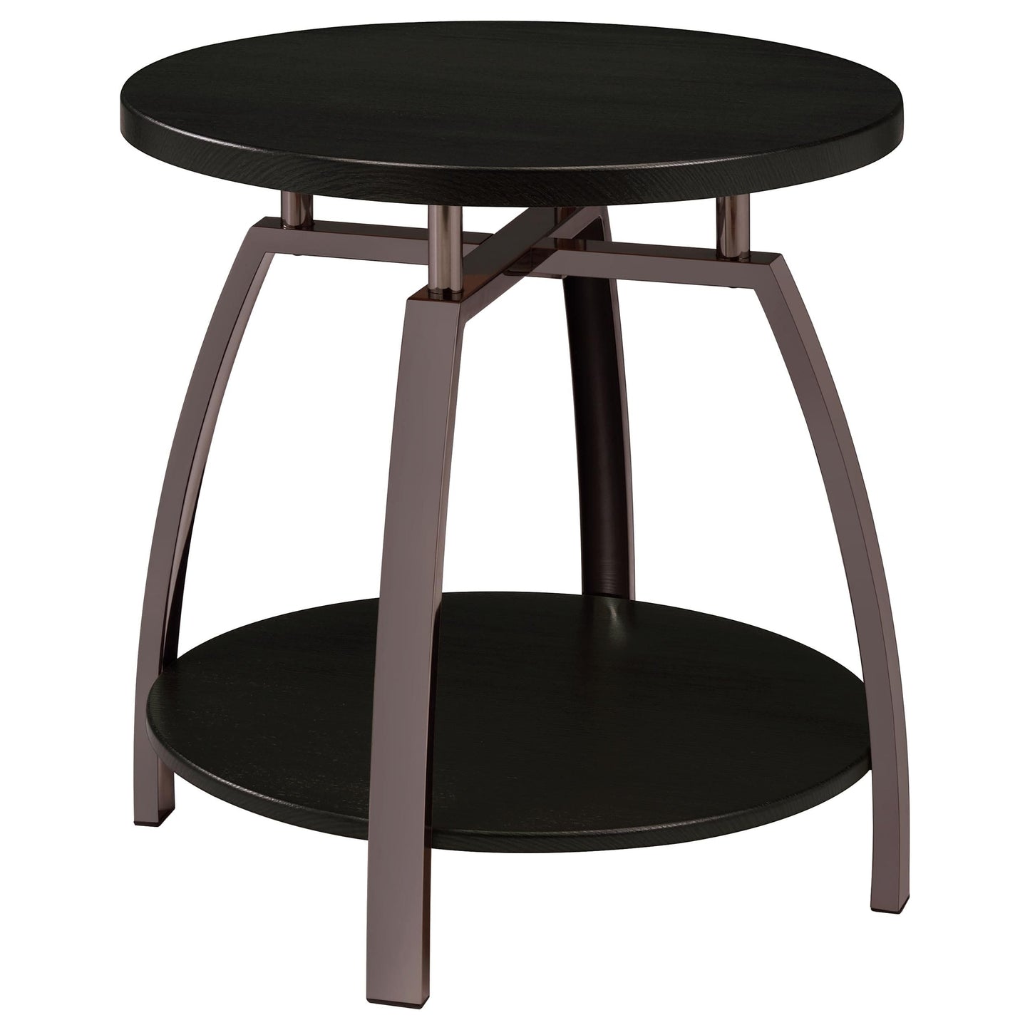 Dacre 3-piece Round Coffee and End Table Set Dark Charcoal