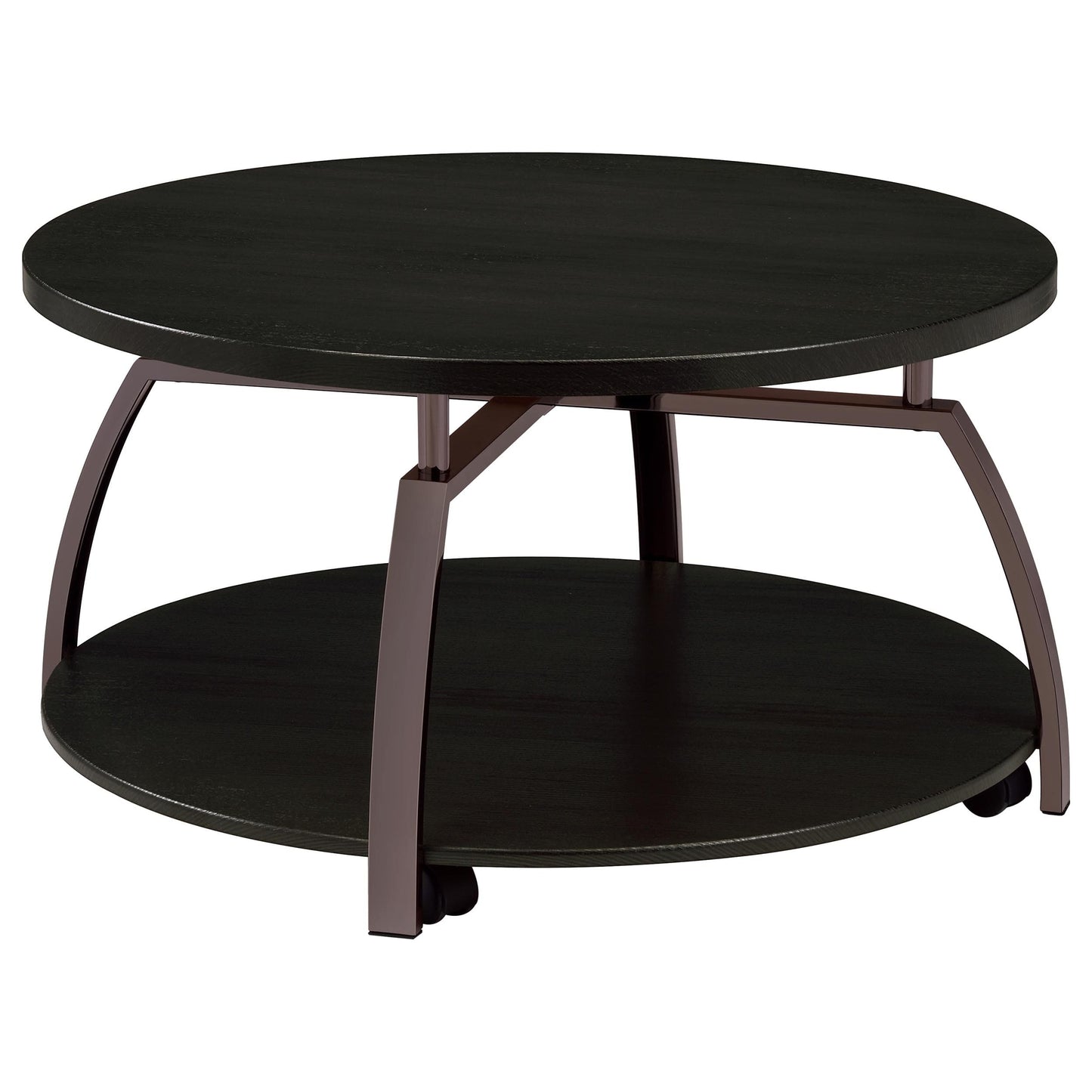 Dacre 3-piece Round Coffee and End Table Set Dark Charcoal