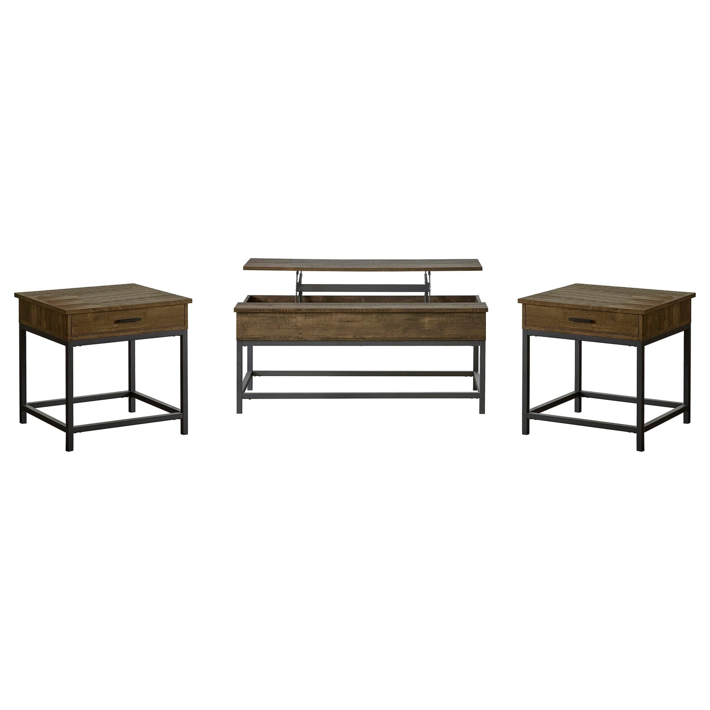 Byers 3-piece Lift Top Coffee and End Table Set Brown Oak