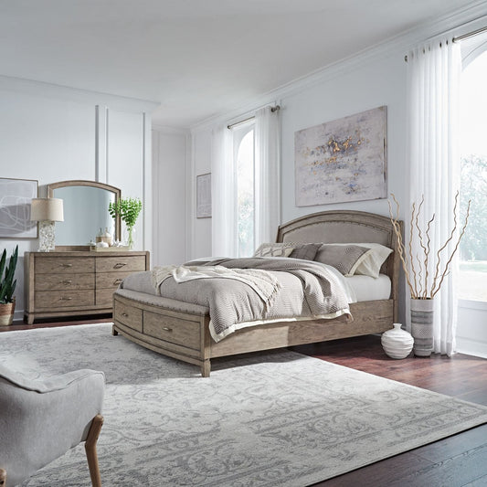 Avalon - Queen Uph Storage Bed, Dresser & Mirror