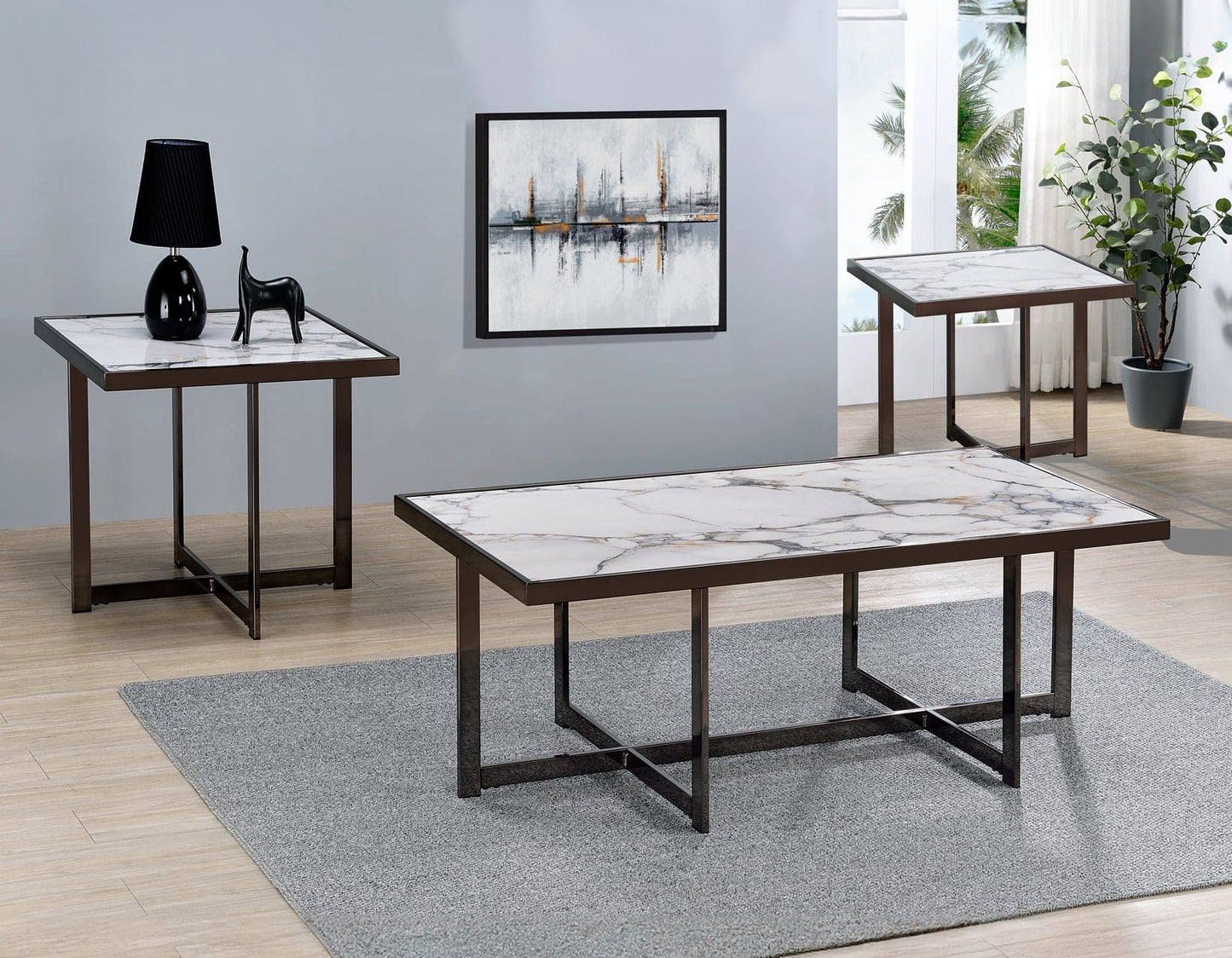 Kayley 3-Piece Sintered Stone Table Set
