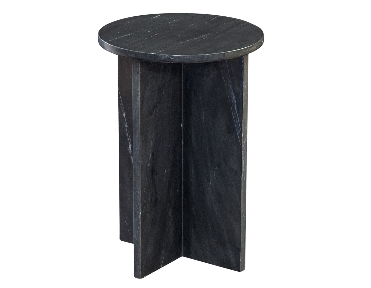 Niki Solid Black Marquina Marble End Table