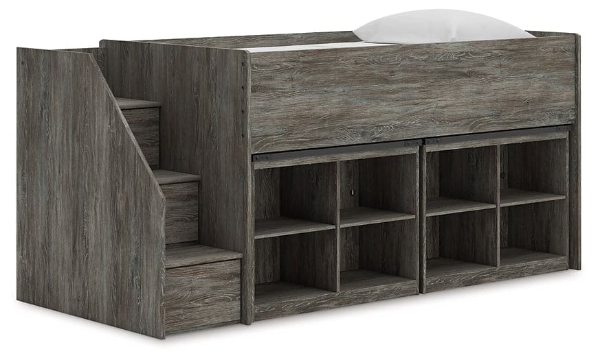 Frandern Twin Loft Bed with Bookcase Storage