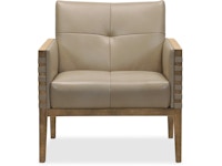 Hooker Furniture Living Room Carverdale Leather Club Chair w/Wood Frame