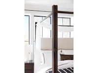 Hooker Furniture Bedroom Retreat Pole Rattan Cal King Upholstered Poster Bed w/Canopy