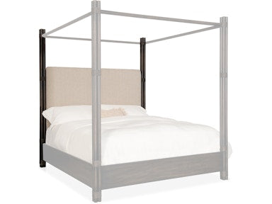 Hooker Furniture Bedroom Retreat Pole Rattan Cal King Upholstered Poster Bed w/Canopy