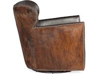 Hooker Furniture Living Room Kato Leather Swivel Chair w/ Dark HOH