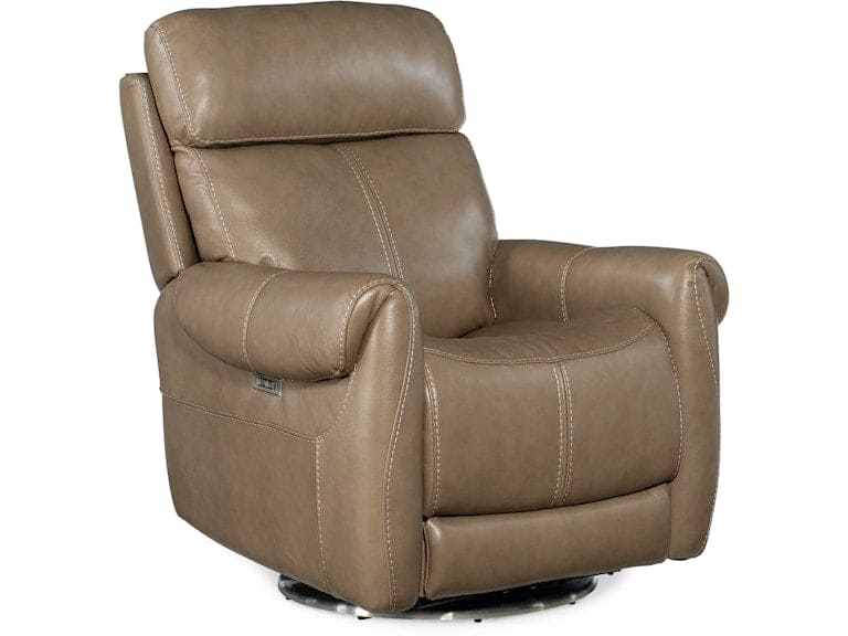 Hooker Furniture Living Room Sterling Swivel Power Recliner with Power Headrest