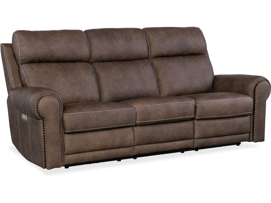 Hooker Furniture Living Room Duncan Power Sofa w/Power Headrest & Lumbar