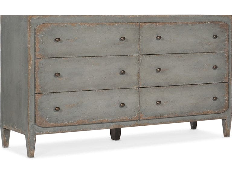 Hooker Furniture Bedroom Ciao Bella Six-Drawer Dresser- Speckled Gray