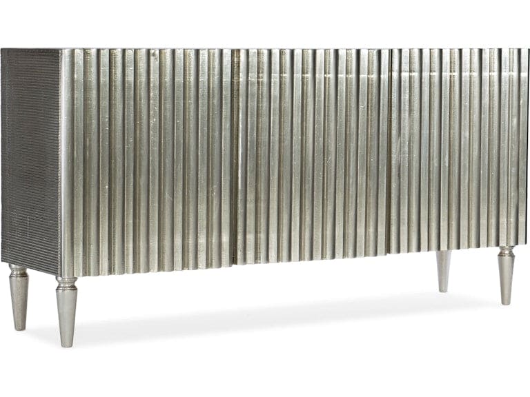 Hooker Furniture Home Entertainment German Silver Entertainment Console