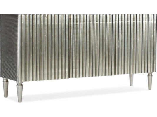 Hooker Furniture Home Entertainment German Silver Entertainment Console