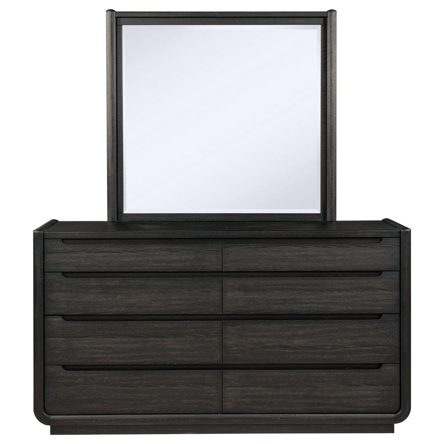 Leandro 8-drawer Bedroom Dresser with Mirror Burnished Black