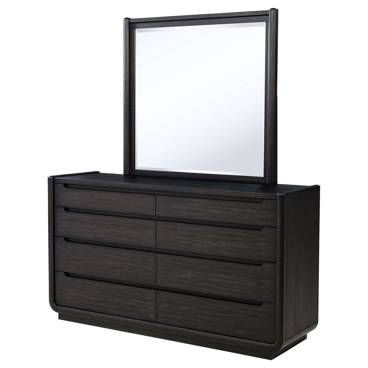 Leandro 8-drawer Bedroom Dresser with Mirror Burnished Black