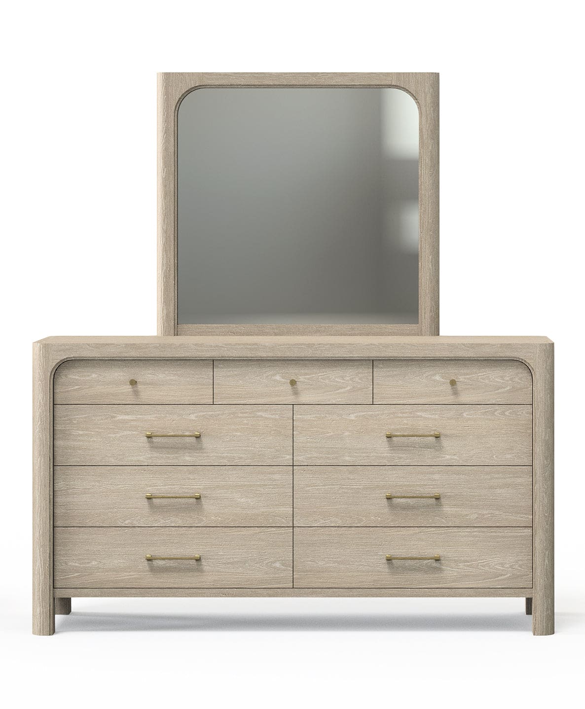 Solano 9-drawer Bedroom Dresser with Mirror Weathered Mango