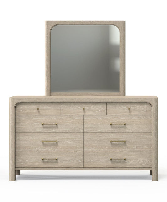 Solano 9-drawer Bedroom Dresser with Mirror Weathered Mango