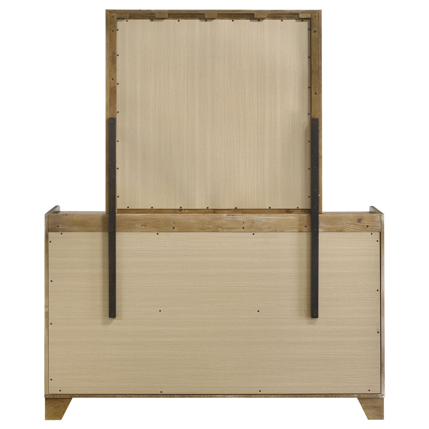 Henderson 6-drawer Bedroom Dresser with Mirror Medium Oak