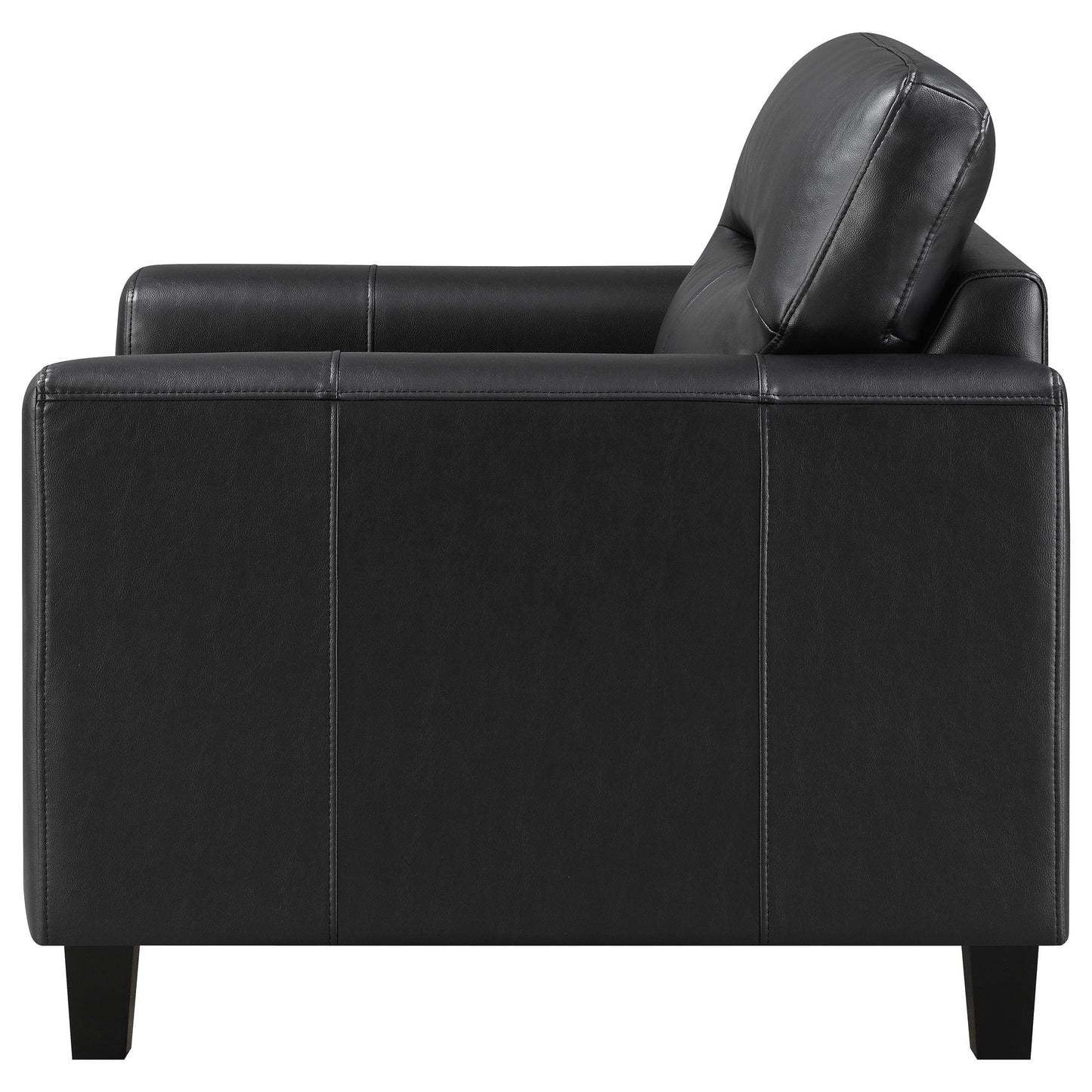 Scotland Faux Leather Upholstered Track Arm Chair Black
